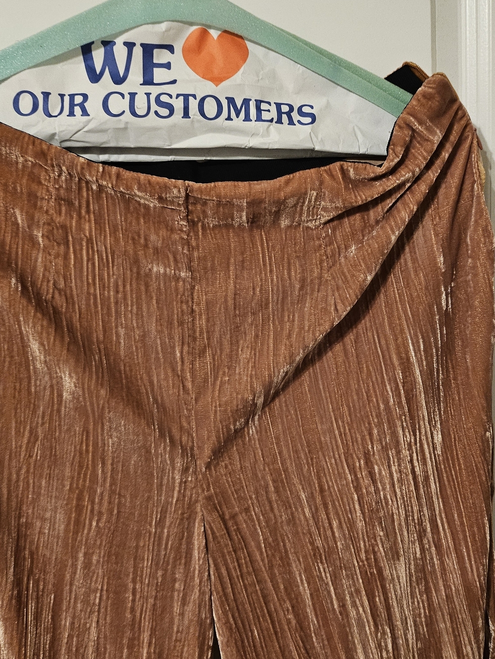 Women's Pleated Satin-Look Wide Leg Pant in Bronze